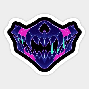 Demon Skull Mask 5 PINK GLOW Sticker